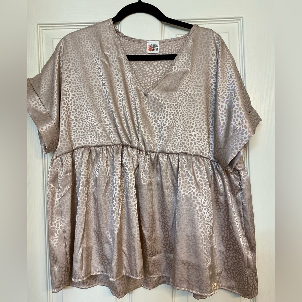 Taupe Animal Print Blouse